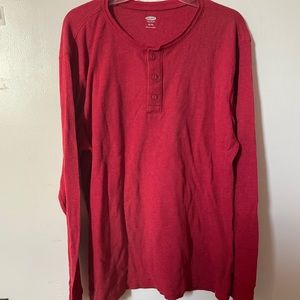 old navy thermal henley - bright red (XL)